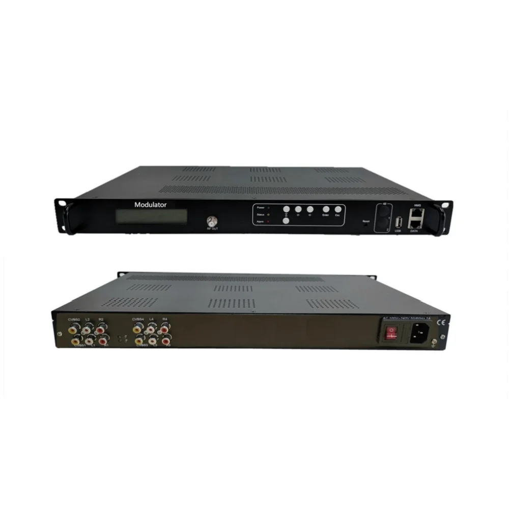 4/8 AV to RF CVBS Encoder Modulator DVB-C DVB-T ISDBT ATSC MPEG-2 SD Encoder Modulator