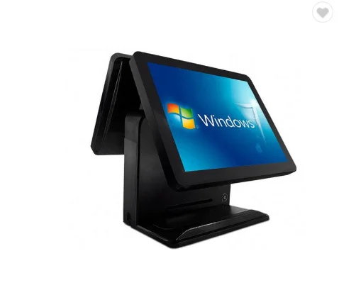cheap window s Dual Screen Touch 15 Inch POS s All In One Pc with printer optional