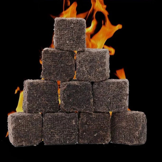 Fireplace Shaving Firelighter Factory Long Time Lasting Burning BBQ Hiking Ignition Brown Fire Starter Square