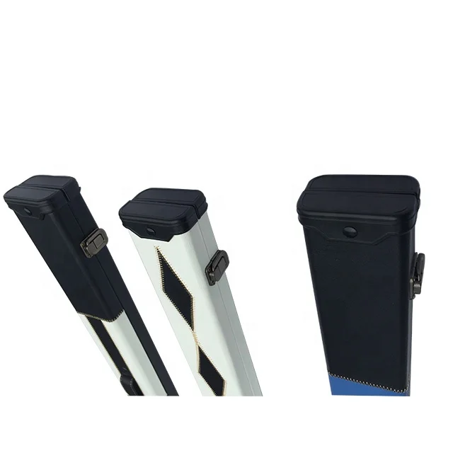 2 Compartment 86cm Slimline Leather Wooden Billiards Cue Case