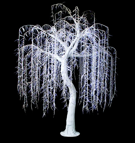 На открытом воздухе украшения LED подсветкой искусственные розы плача запасами ивовых деревьев; Низкий вырез osiers ива ветки дерева огни