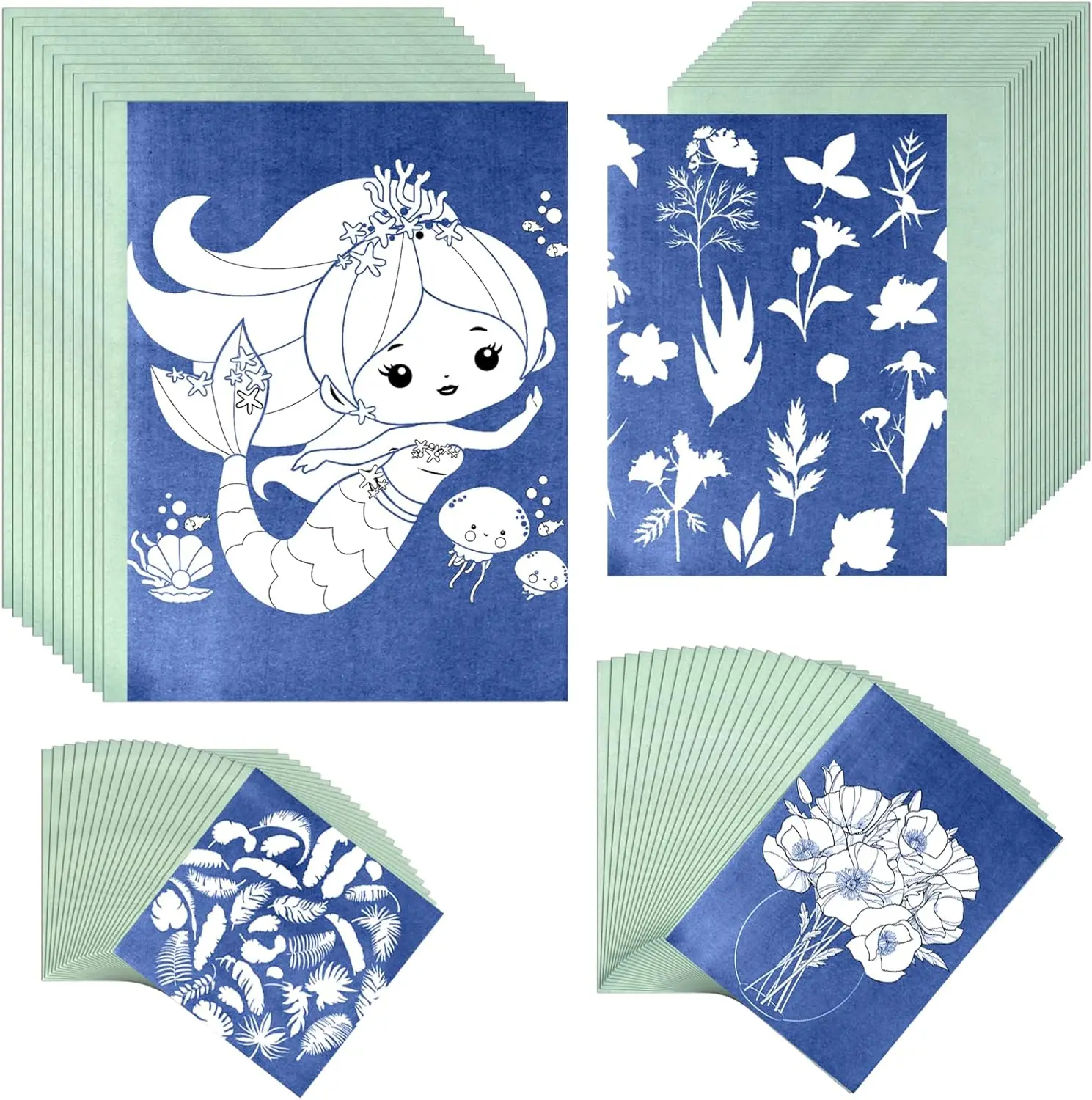 Sun Print Paper Cyanotype Paper A4 A5 Solar Drawing  Sensitivity Nature Printing Paper for Kids Adults Arts Crafts DIY Project