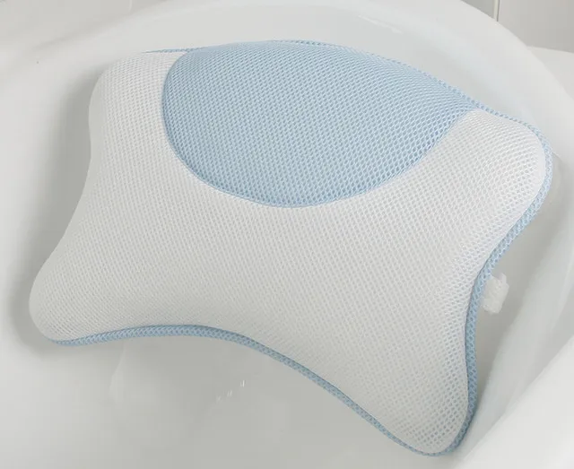 BBCare Bathtub Pillow, Non Slip, Breathable Soft, Comfortable Head Neck Support, Machine Washable, 2 Large Suction Cups