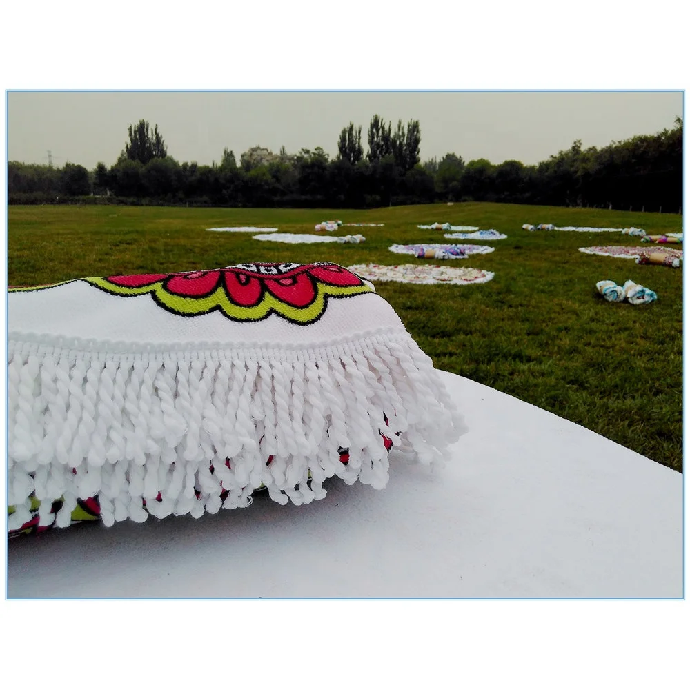 Customized Microfiber Circle Beach Towel Quick-Drying Sand-Prooof Round Beach Towel