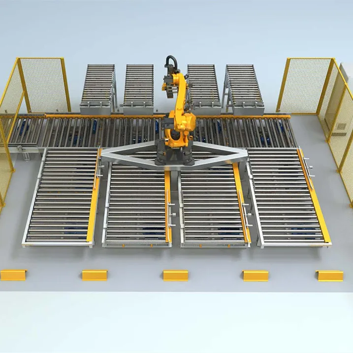 New Fully Automatic China Robotic Stacking Palletizer Wrapper Machine for Metal Packaging Tin Can Making Machine processing line