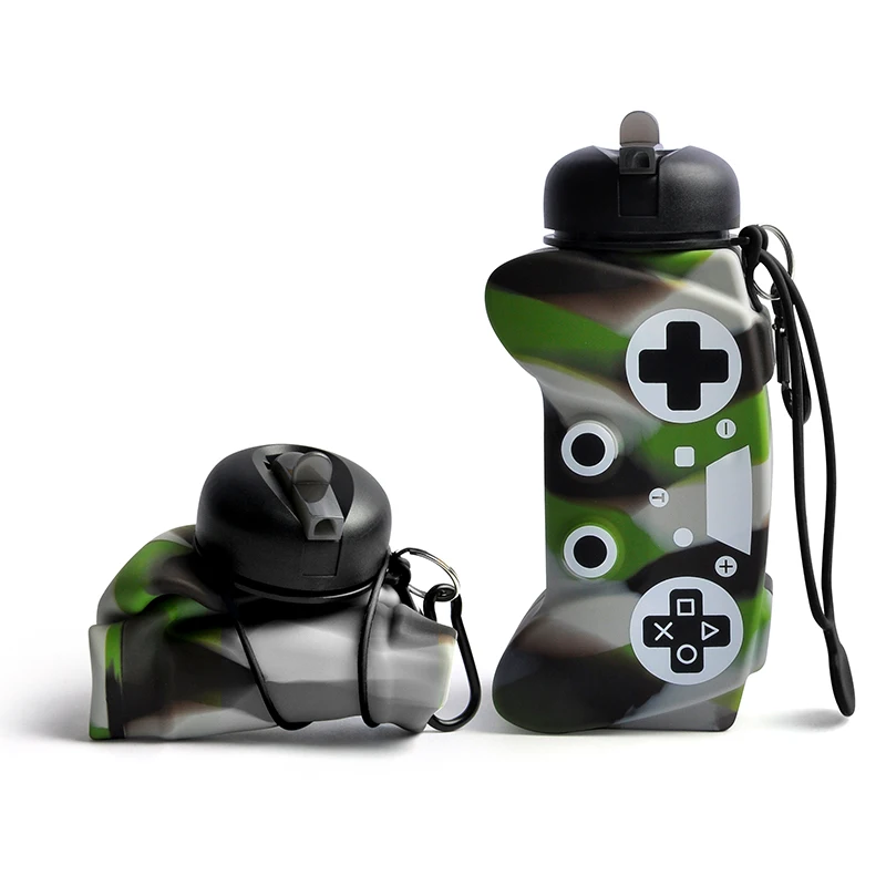 In Stock Foldable Drinking Bottles Reusable BPA Free Verseau Silicone Game Collapsible Water Bottle For Travel Gym Camping Hike