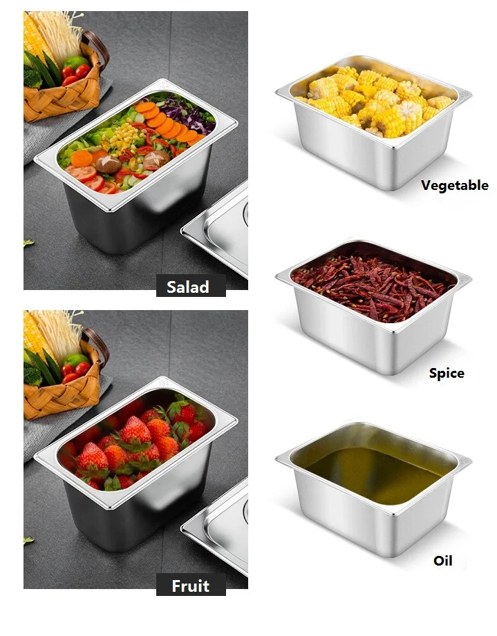 Commercial kitchen catering equipment stainless steel gn food pan gastronorm pan