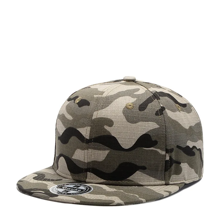 Belief 6 panels new design fashionable hip hop camo snapback caps flat brim custom hat