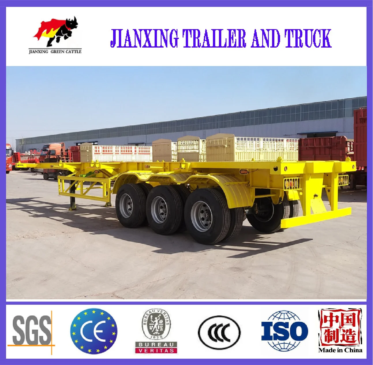 Best Price 3 Axles 40FT Container Chassis Skeleton Skeletal Tractor Semi Trailer
