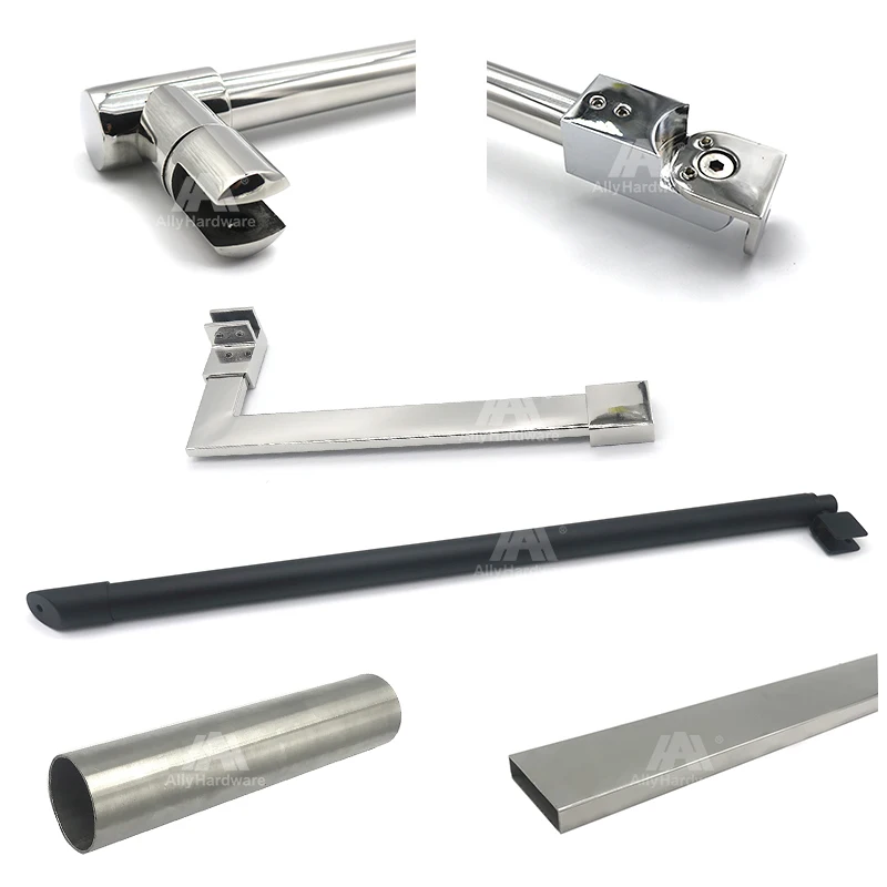 Bathroom accessories hardware 1.2mm,1.5mm thickness sliding door fitting stainless steel pipe