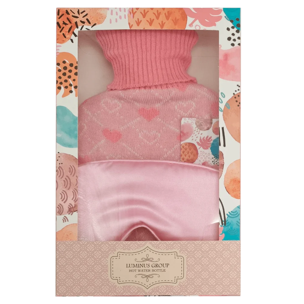 Gift Set Unicorn Sleep Eye Mask and Faux Fur Cover Rubber Hot Water Bottle