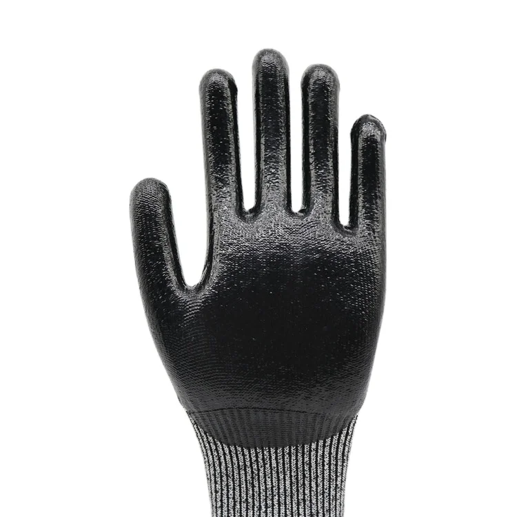 HPPE anti cut gloves level 5 nitrile smooth finish construction gloves
