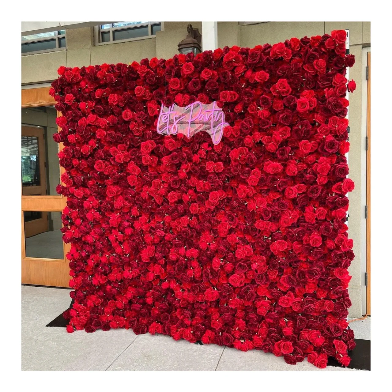Beauty flower wall art artificial white red 3d rose flower walls backdrop for wedding and event