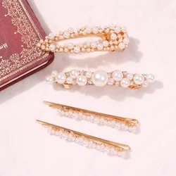 Factory supply Sample Free hair clips gold pearl hair pins for women