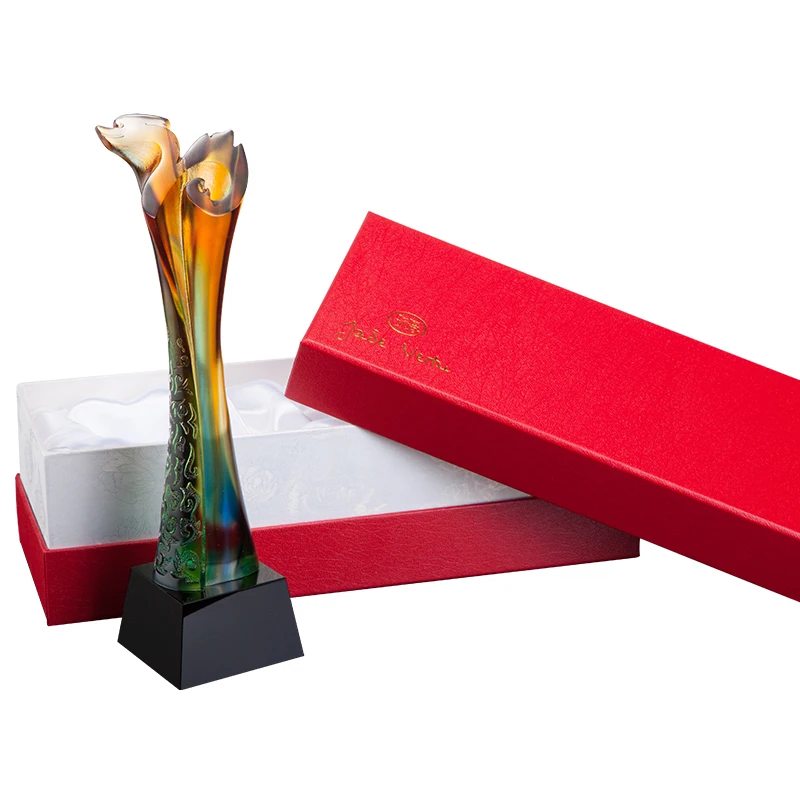 Jadevertu liuli Vicennial Leader award trophy for Twentieth 20th Anniversary trophy custom