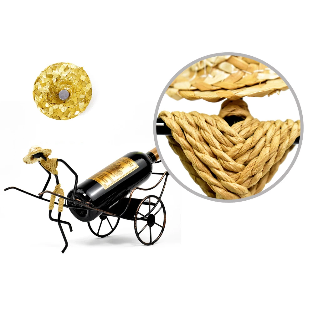 Fancy Kitchen Dining Room Bar Decoration Metal Iron Wine Racks Retro Chinese Style Wine Bottle Display Racks Stand Holder