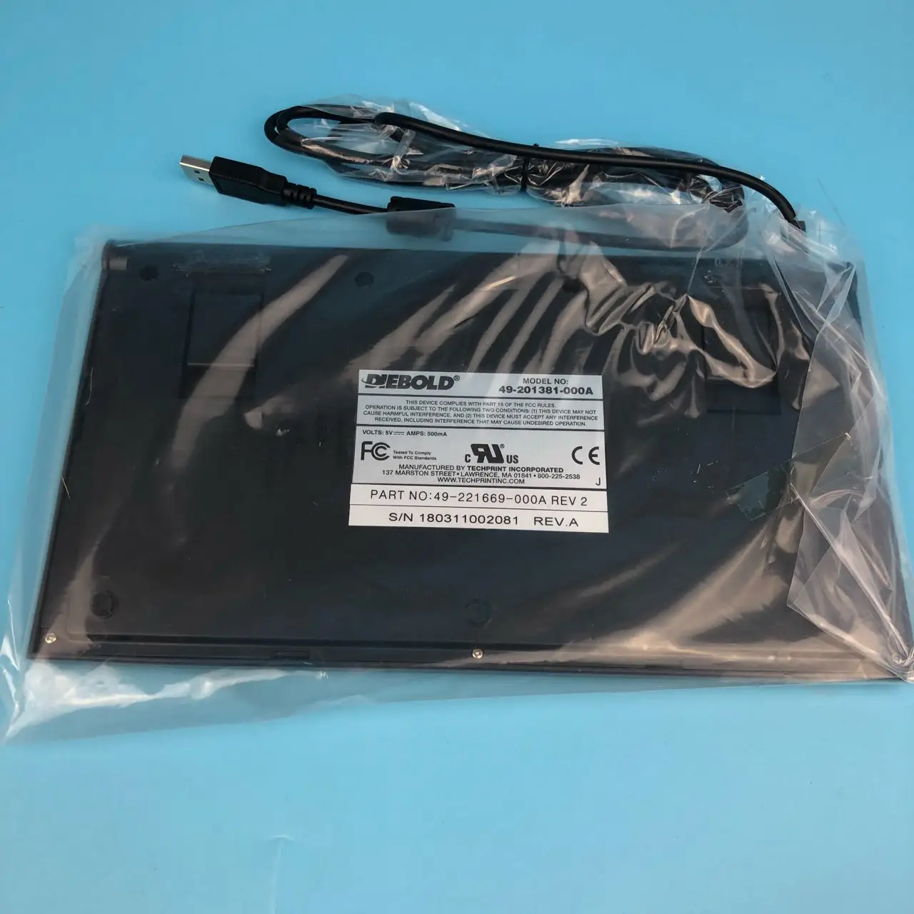 Diebold EPP Keyboard USB Maintenance Keyboard 49-221669-000A 49221669000A