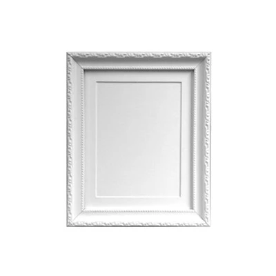 Wholesale Plastic Hollow Carved Square Photo Frame Large White Distressed Photo Frame with Glass