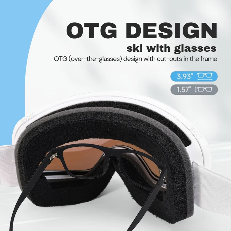 HUBO KID OTG Design Ski Goggles Kid Size Anti-Scratch Magnetic Double Layer Anti-Fog Lens Safety Eyewear Sports Eyewear