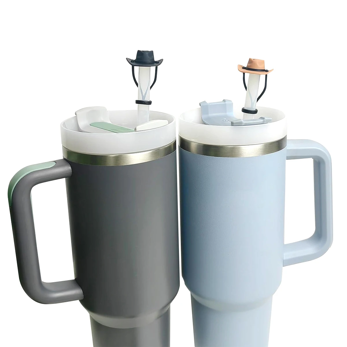 Silicone cowboy hat straw covers accept custom straw topper stanly cup accessories