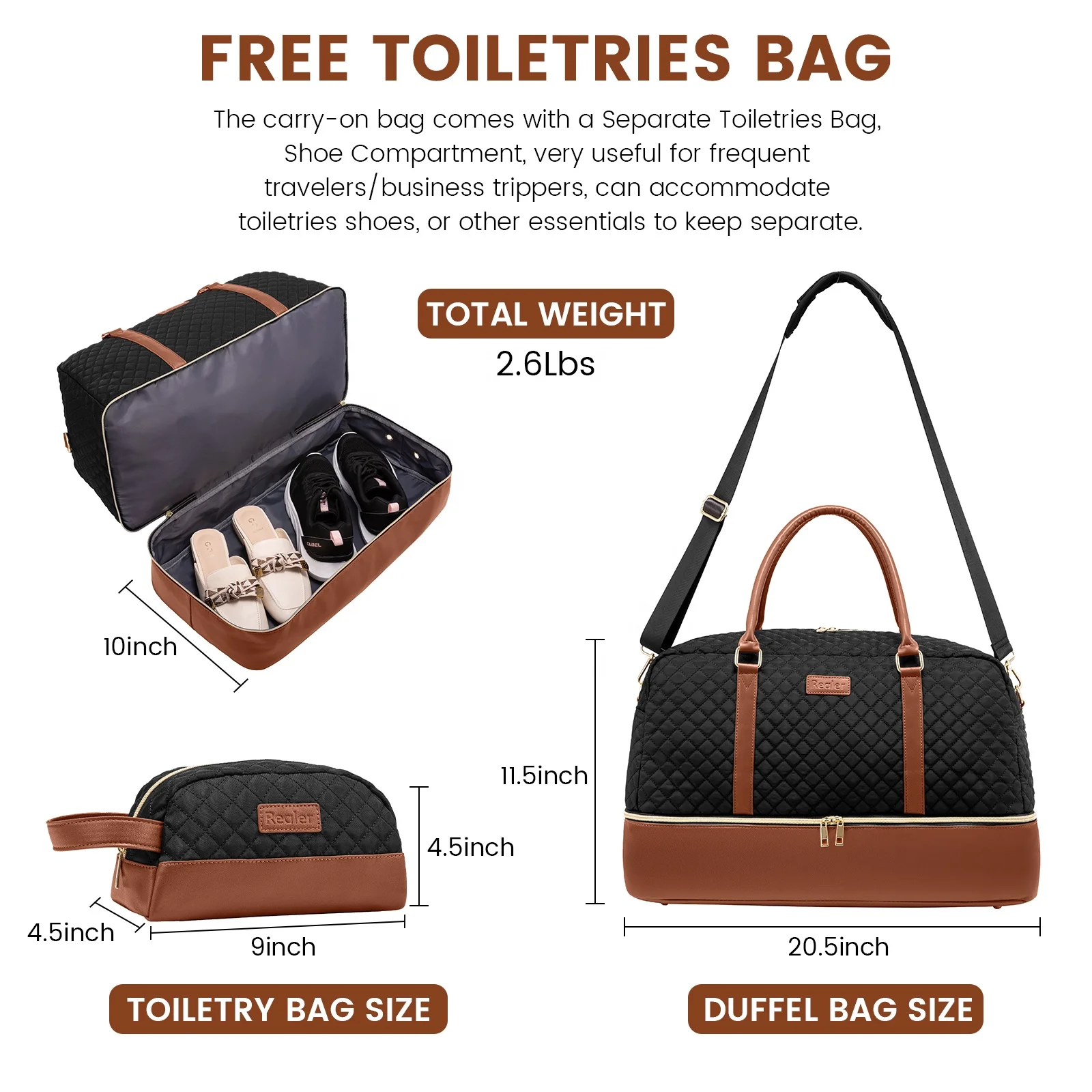 LOVEVOOK wholesale organizer toiletry bag waterproof 2pc tote diamond pattern large women gym weekend travel duffel luggage bags