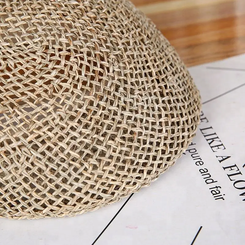 Summer Fashion High Quality Seagrass Salt Grass Natural Straw Ivy Cap Sun Hat