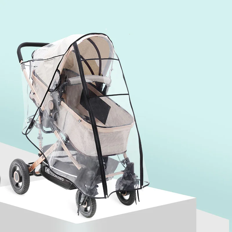 Universal Stroller Rain Cover, Weather Shield with Net for Baby Travel Windproof  Waterproof