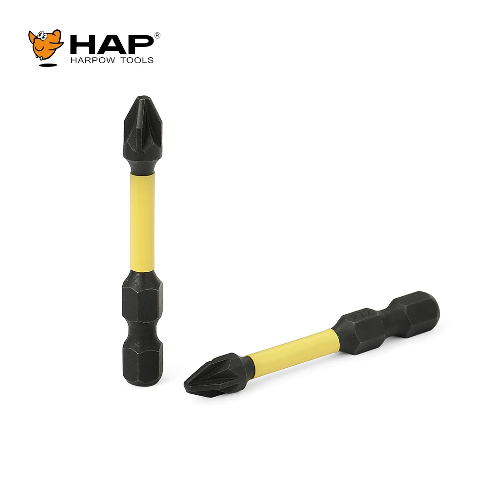 Harpow PZ2 Pozi Bit Set, Premium S2 Alloy Steel 2inch  Long Screwdriver Insert Bits Hex Shank with Quick Release Slot