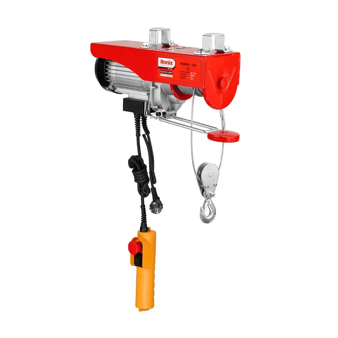 Ronix RH-4130-4136 Model 500KG 1 ton 1.2 ton Small Wire Rope 1600W Electric Hoist electric winch electric hoist