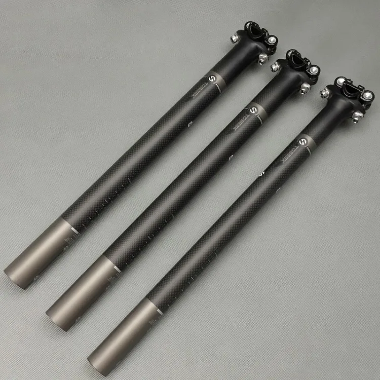 TOSEEK 3K Matte Full Carbon Fiber Bicycle Seatpost Superlight MTB Road Bike Cycling Seat Post Parts 27.2/30.8/31.6 x 350/400 MM