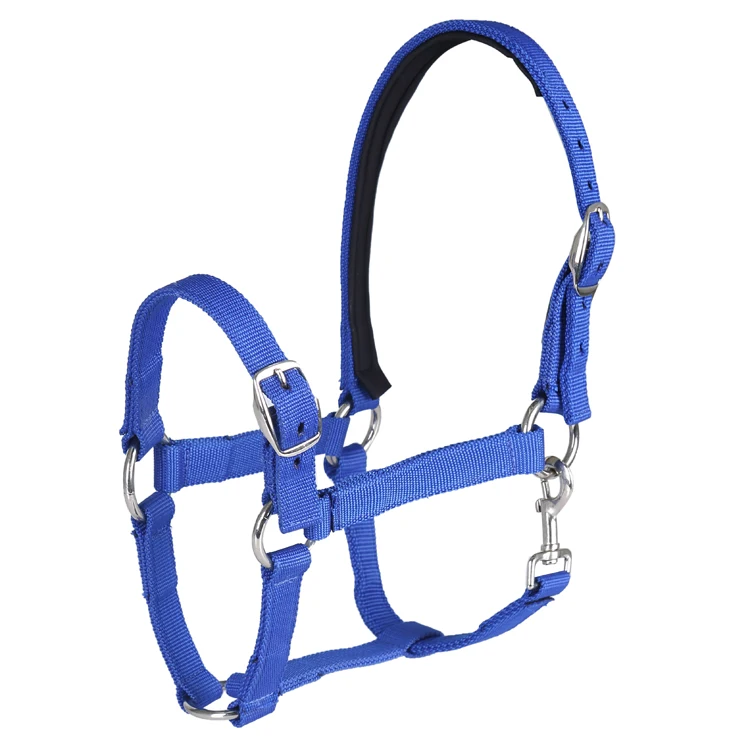 Adjustable Custom Logo Soft Padded Metal Hardware Nylon Horse Halter