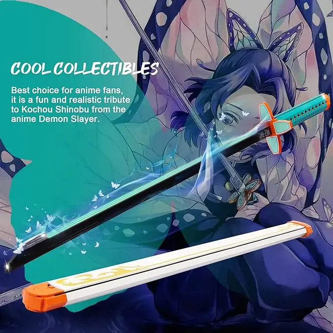 Demon slayer sword building block set, with scabbard and bracket, Cosplay animation sword building toy set, with luminous.