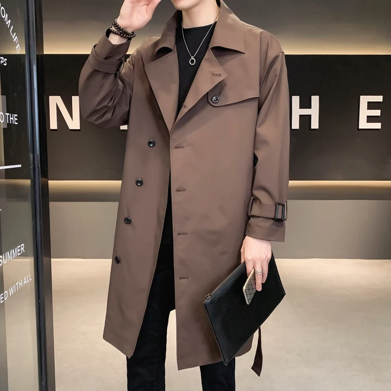 factory wholesale high quality mens jacket Single Breasted Mens Long Coats Custom OEM ODM trench coat