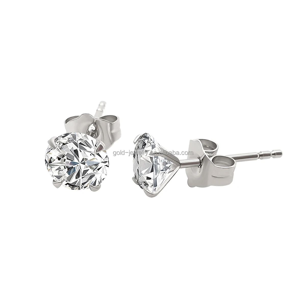 Classic Solid White Gold 18K Jewelry Studs Earrings VVS Moissanite Earrings For Women