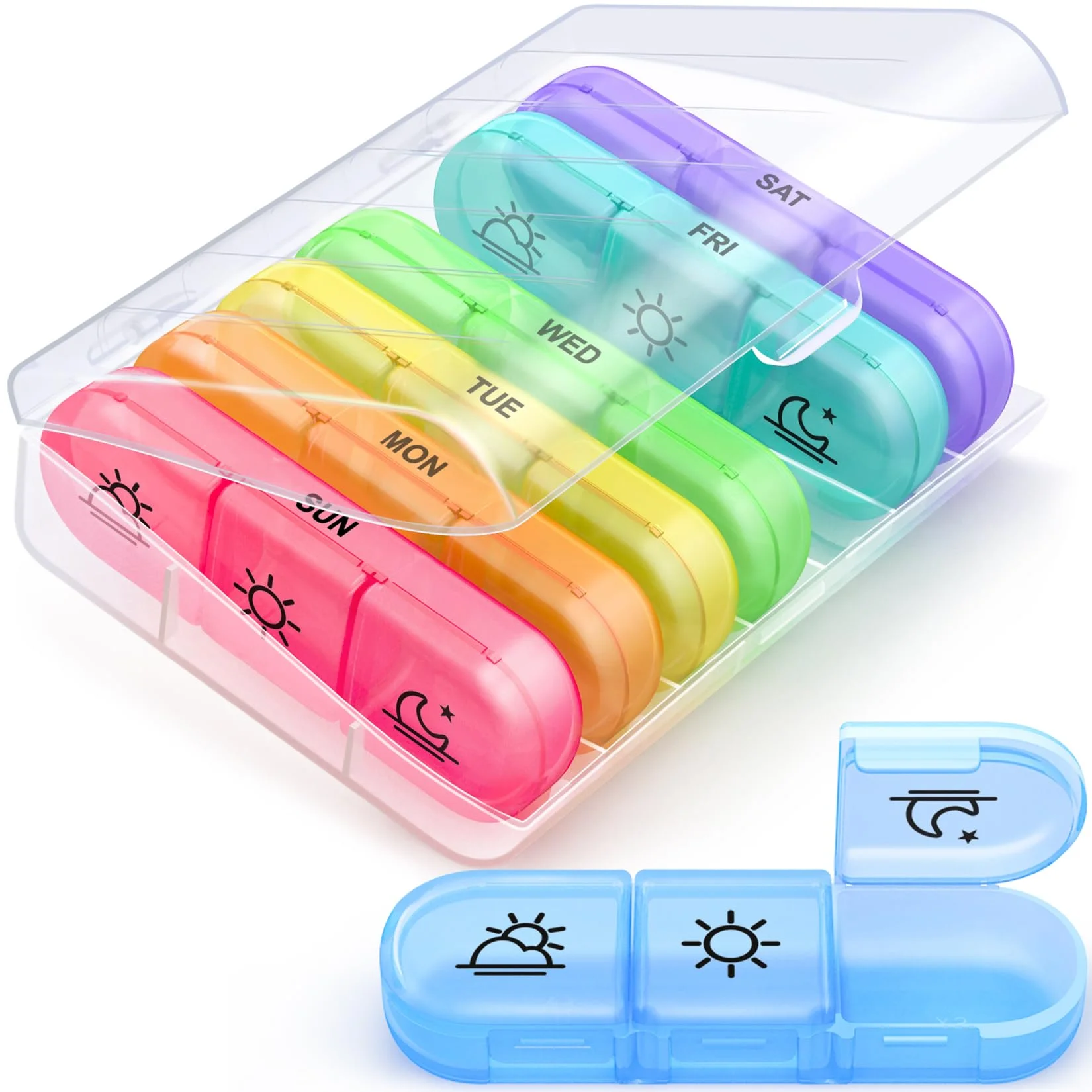 wholesale pp travel pocket pill box plastic 7 day travel fancy and cute weekly pill cases ps material pill storage