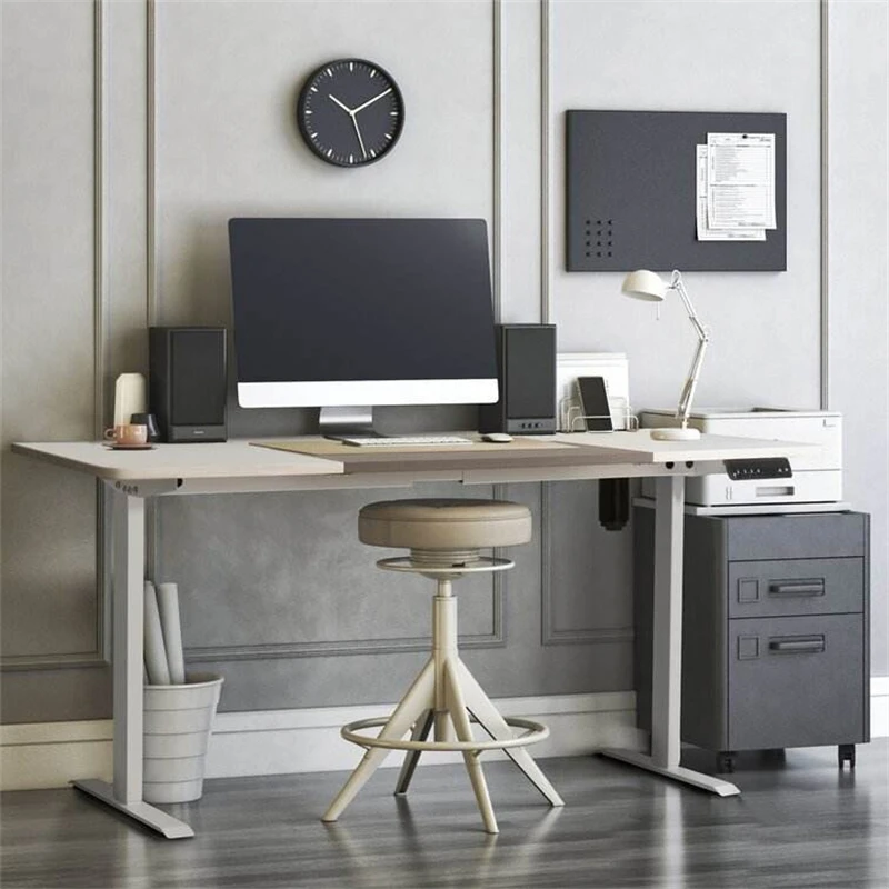 Modern Table Furniture Executive Adjustable Luxury Home Design China Glass White Height Computer L Shape Office Desk