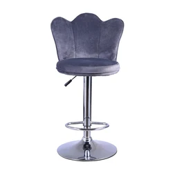 Nordic Fashion High Quality Commercial Furniture Velvet Swivel High Bar Chair