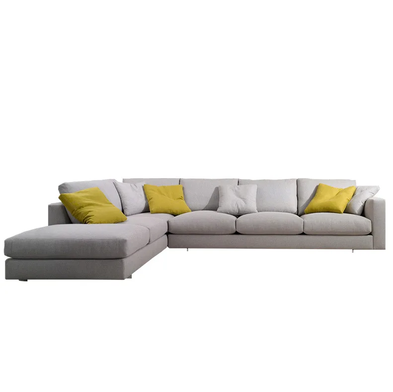 Modern Style Minimalis Salon Fabric Sectional L Couch Living Room Sofas Set Home Furniture