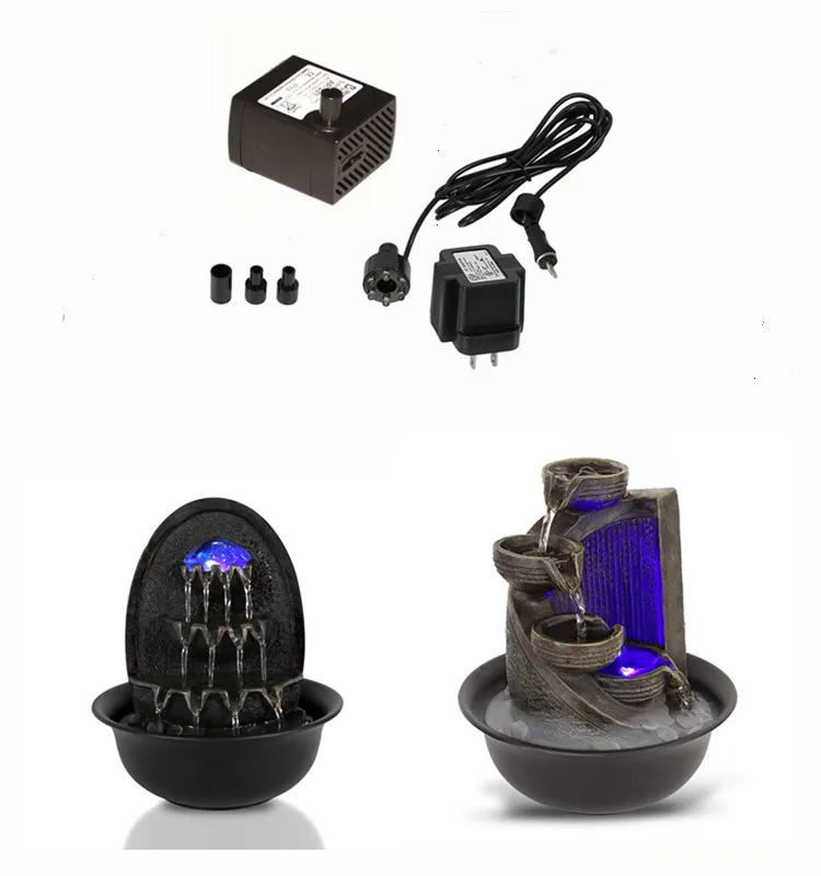 Benbo low voltage safe AC 12V 60Hz table fountain pump with LED lights