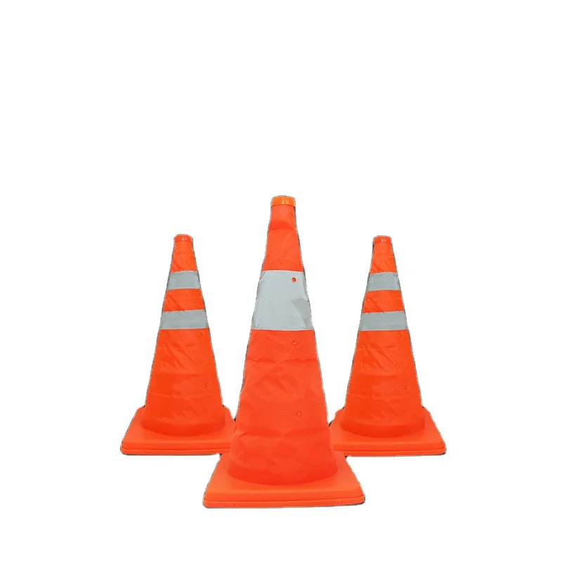 Foldable road barrier warning reflective road cones for airport, park, parking