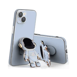 Astronaut Invisible Stand Case For 11 12 13 14 Pro Max Series/Shockproof Multicolor Metal Plating Phone Cover with Phone holder