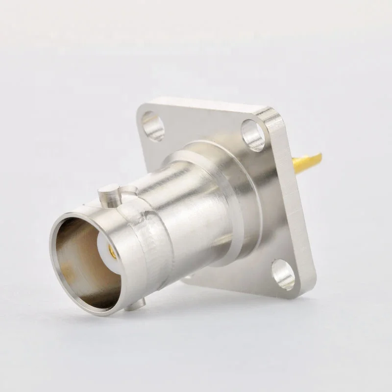 BNC Female jack connector 4 Hole Flange Receptacle with Solder Cup DC to 4GHz, BNC connector