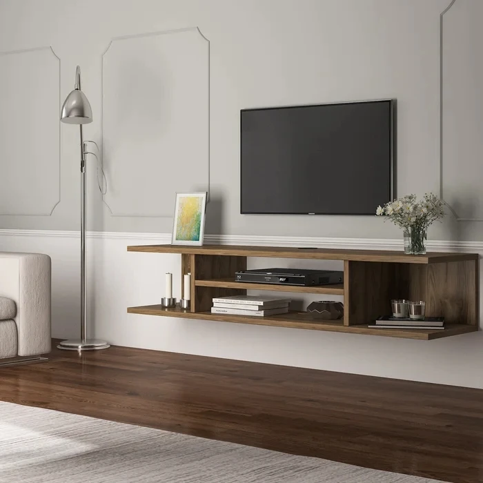 Living Room Furniture Tv Cabinet Wholesale High Quality Wooden Fujian Pvc Home Furniture TV Stand Modern Bedroom Tv Wall 11.34kg