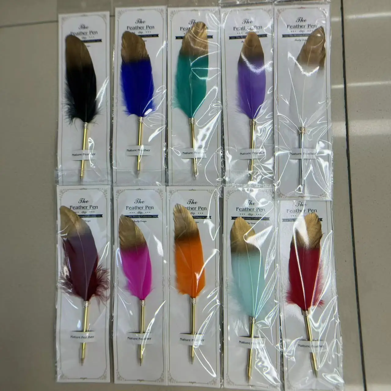 Wholesale Craft  Calligraphy Vintage  Feather Fountain Pen For Writing Signature Gift Wedding Party Supply Decor