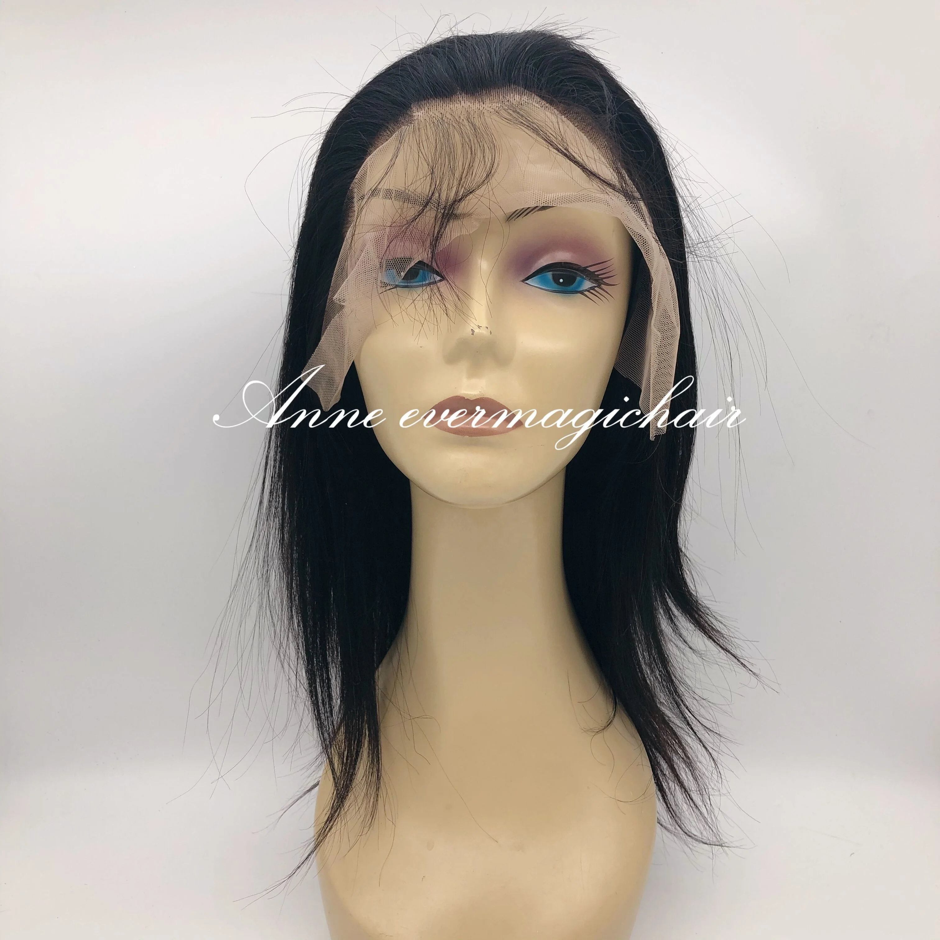 
Wholesale China Factory Hot Sale Pre-Plucked Bob Lace Front Wigs natural color Short Cut Straight Indian Virgin GD lace wigs 