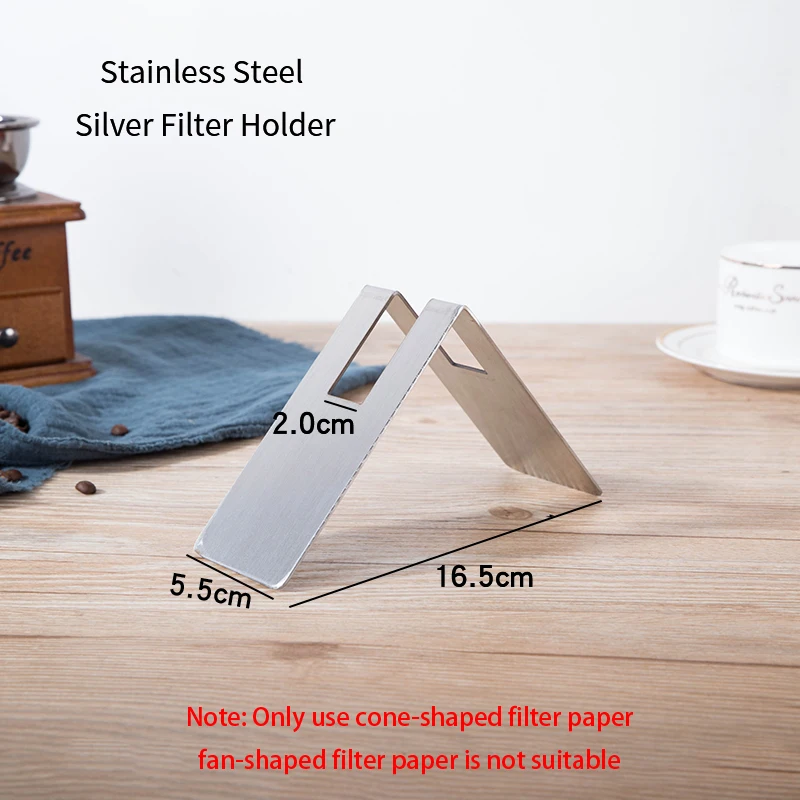 Coffee filter paper storage box rack dust-proof box conical/fan-shaped stand  Stainless Steel Black Filter Holderstorage rack