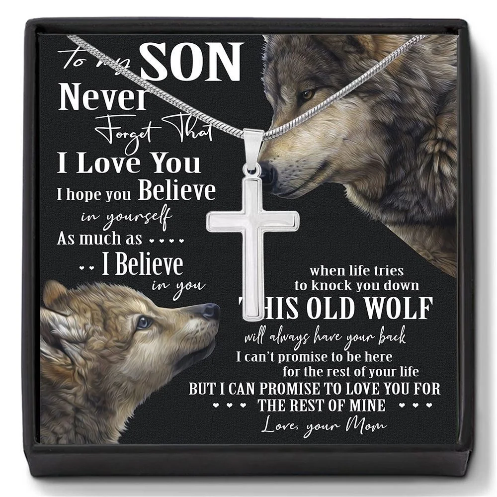 Оптовая продажа, серебряное, христианское религиозное ожерелье из нержавеющей стали, полированная змеиная цепочка, подвеска-крест для мужчин с подарочной коробкой