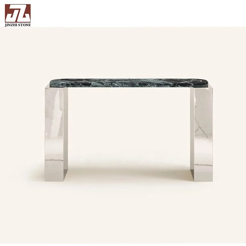 Marble Green Console Marble Table Top Casual  Table Fashion  Bench Handcrafted For Living Room Home