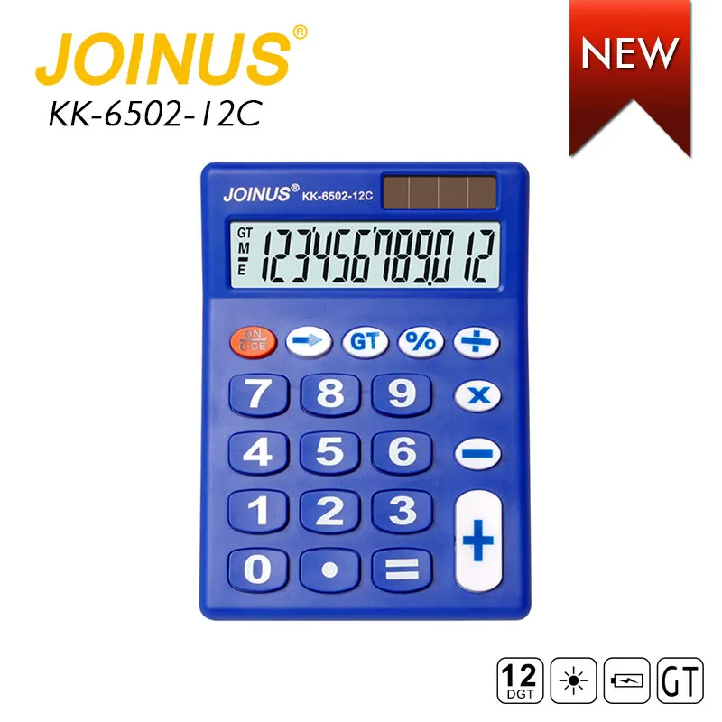 Beautifully Made pink Color 12-digit Solar Energy Type Desktop Calculator