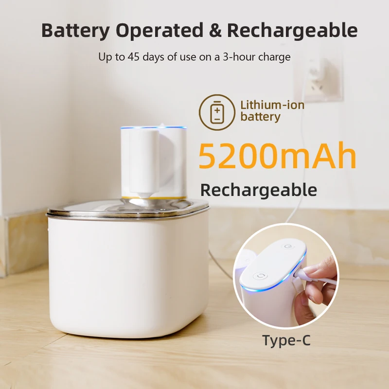 OEM App Control WiFi Automatic Cat Water Fountain Battery Operated Smart Dog Water Dispenser Wireless Pet Water Fountain For Cat